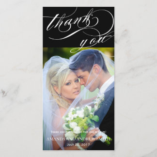 Personalised Elegant Script Wedding Thank You Card