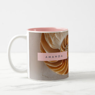 Personalised Elegant Seashell Spiral Coastal Two-Tone Coffee Mug