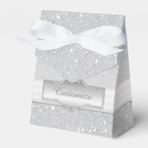 Personalised Elegant Silver Sparkle Favour Box