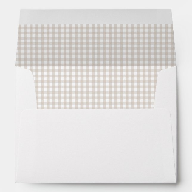 Personalised Elegant Simple Gingham Return Address Envelope (Back (Bottom))