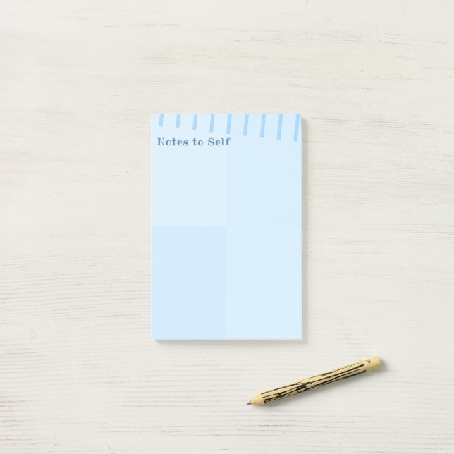 Personalised Elegant Simple Modern Blue Squares Post-it Notes (On Desk)