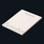Personalised Elegant Simple Neutral Colour Florals Notepad<br><div class="desc">Introducing our "Personalised Minimalist Neutral Floral Notepad" - a beautiful and functional stationery essential that effortlessly combines simplicity and elegance. This notepad showcases a stunning neutral floral design, making it a versatile addition to any workspace or organisation system. With a keen eye for detail, the notepad features a minimalist yet...</div>