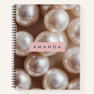 Personalised Elegant Soft Pearl Chic Style Notebook