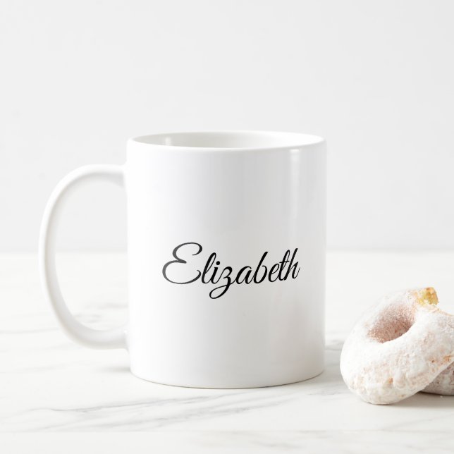 Personalised Elegant Template Script Your Name Coffee Mug (With Donut)