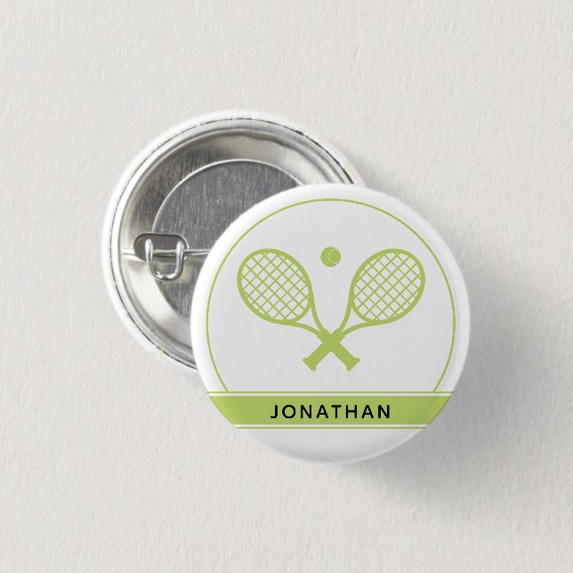 Personalised Elegant Tennis Racket and Ball Cute 3 Cm Round Badge (Front & Back)