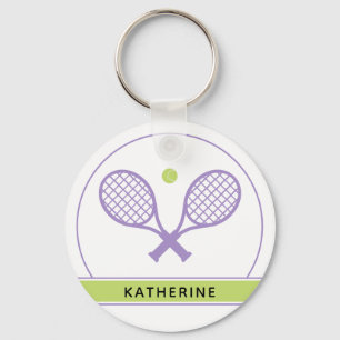 Personalised Elegant Tennis Racket and Ball Cute Key Ring