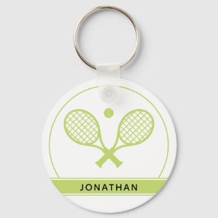 Personalised Elegant Tennis Racket and Ball Cute Key Ring