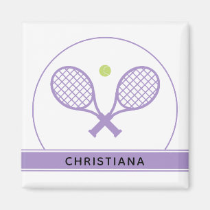 Personalised Elegant Tennis Racket and Ball Cute Magnet