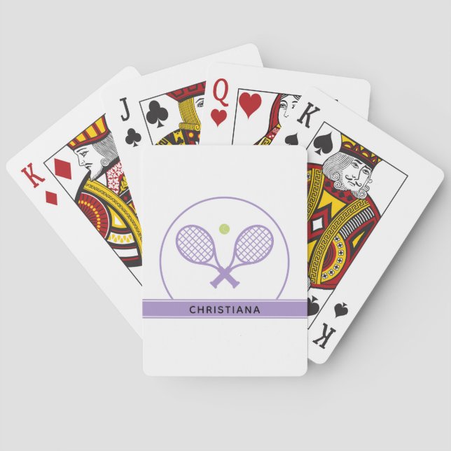 Personalised Elegant Tennis Racket and Ball Cute Playing Cards (Back)