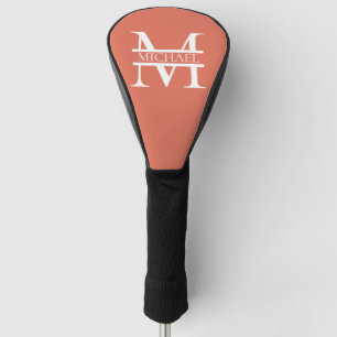 Personalised Elegant Terracotta Monogram and Name Golf Head Cover