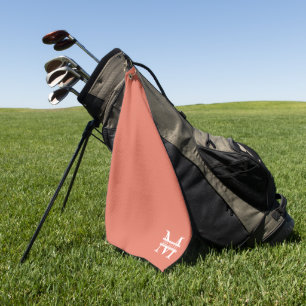 Personalised Elegant Terracotta Monogram and Name Golf Towel