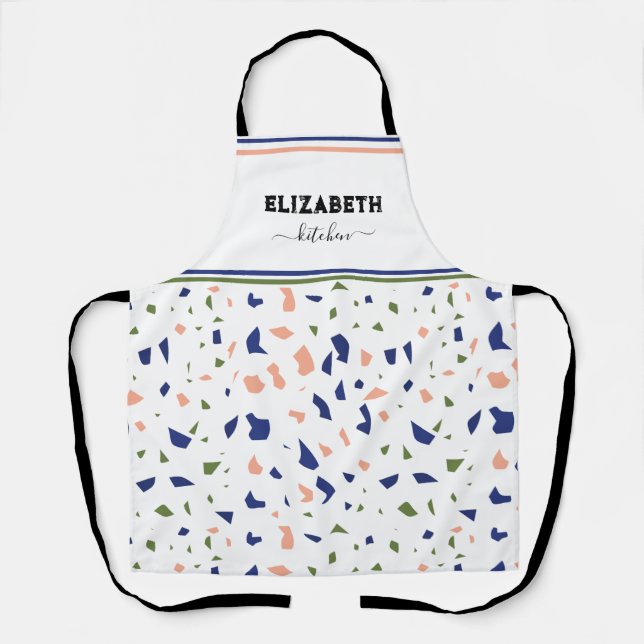 Personalised Elegant Terrazzo Apron (Front)