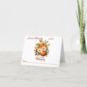 Personalised Elegant Thanksgiving Place Cards