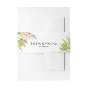 Personalised, Elegant, Tulip Wedding Invitation Belly Band