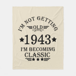 Personalised elegant vintage 90th birthday fleece blanket