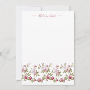 Personalised Elegant Vintage Pink Rose Border Card