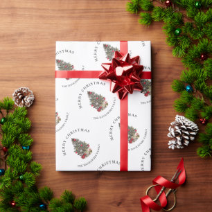 Personalised Elegant Watercolor Christmas Tree Wrapping Paper