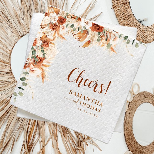 Personalised Elegant Watercolor Floral Wedding Napkin (Creator Uploaded)