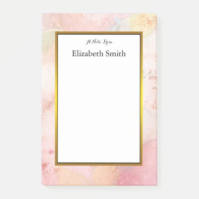 Personalised Elegant Watercolor Post-it Notes (Front)
