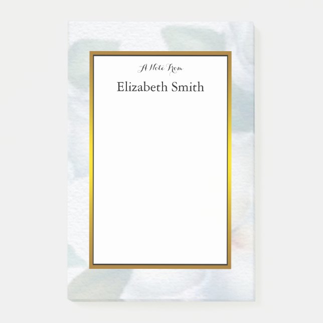 Personalised Elegant Watercolor Post-it Notes (Front)