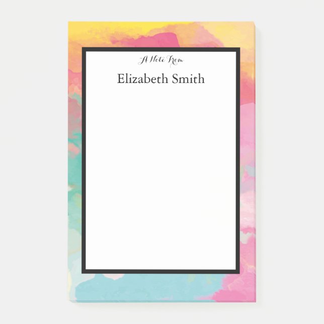 Personalised Elegant Watercolor Post-it Notes (Front)