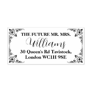 Personalised Elegant Wedding Engagement gift Rubber Stamp