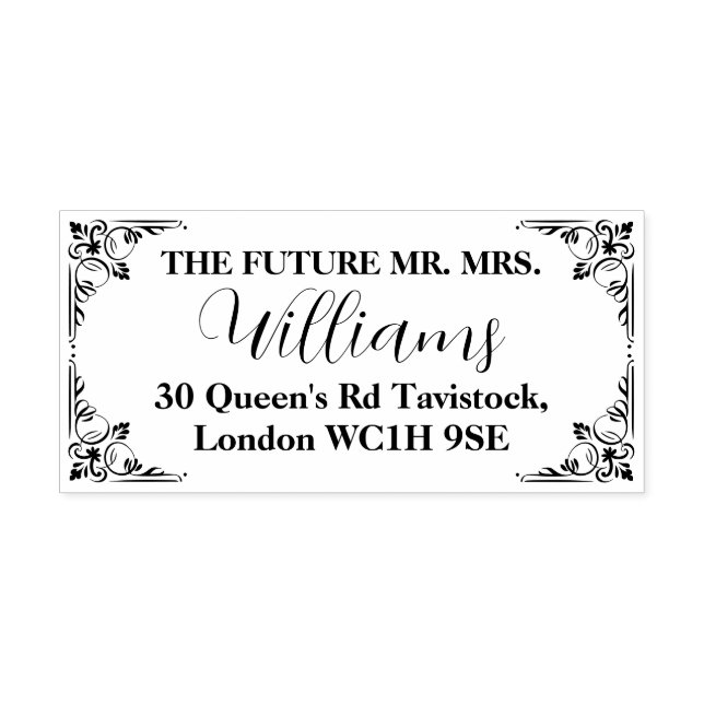 Personalised Elegant Wedding Engagement gift Rubber Stamp (Imprint)