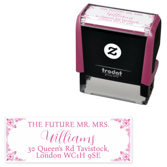 Personalised Elegant Wedding Engagement gift Self-inking Stamp (In Situ)