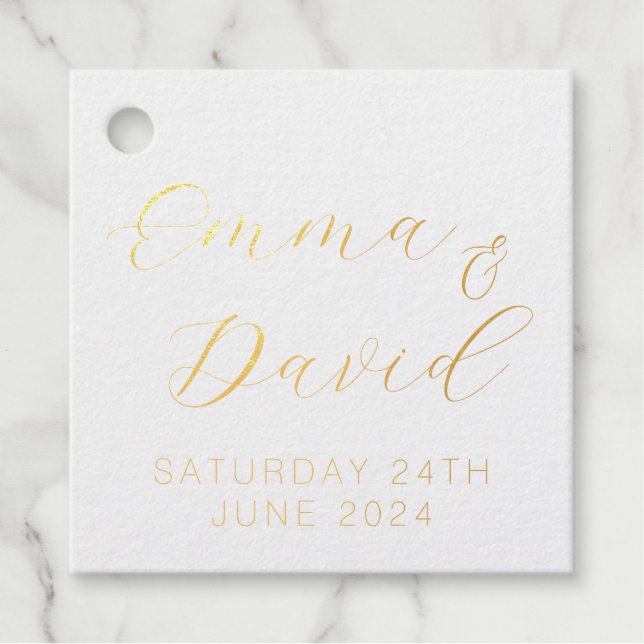 Personalised Elegant Wedding Favour Tags (Front)