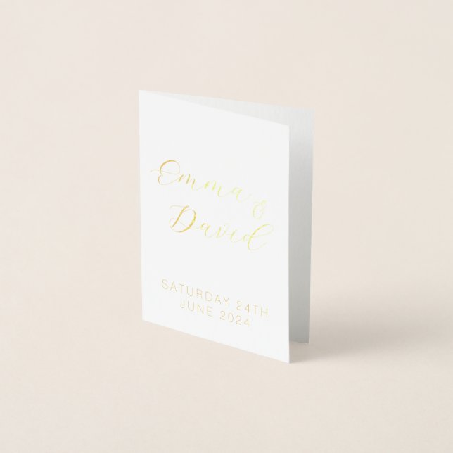 Personalised Elegant Wedding Foil Card (Front)