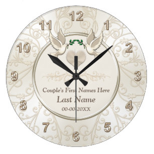 Personalised Elegant Wedding Gifts for Couples Large Clock