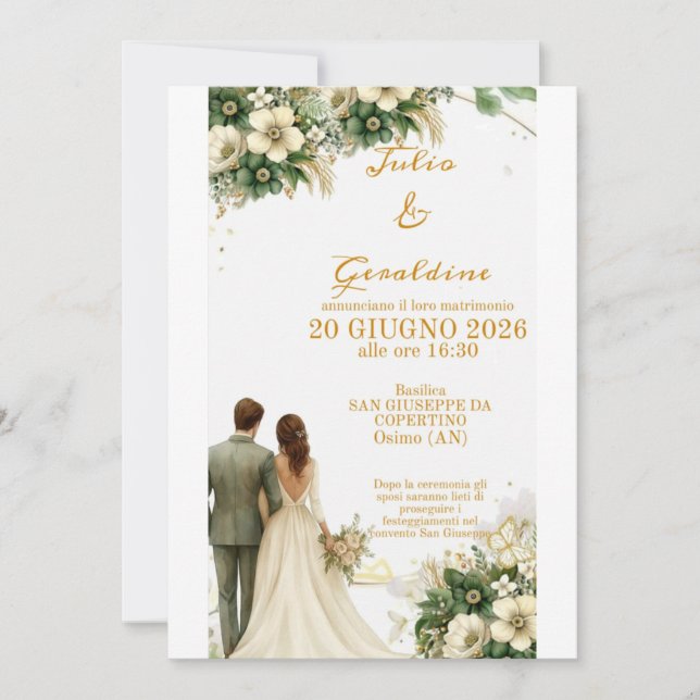 Personalised Elegant Wedding Invitation (Front)
