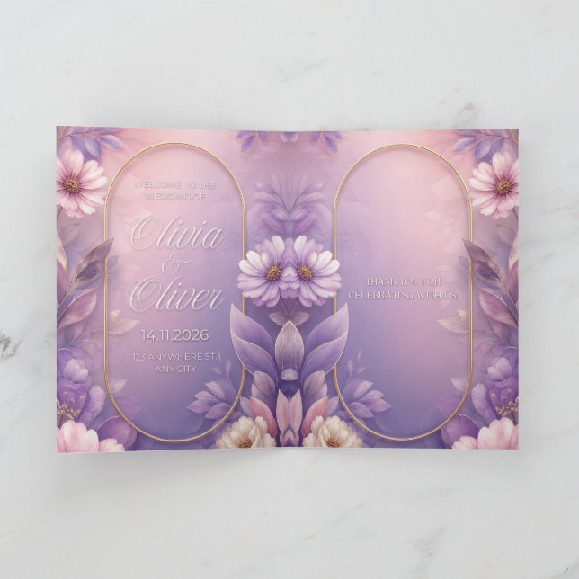 Personalised Elegant Wedding Invitation (Inside)