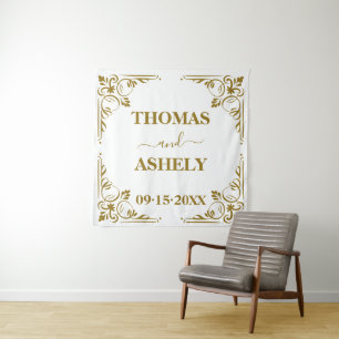 Personalised Elegant Wedding Monogram Tapestry