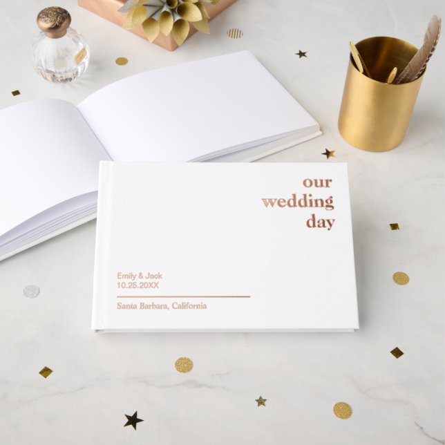 Personalised Elegant Wedding Reception Engagement Guest Book (Front Open)