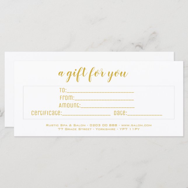 Personalised Elegant White & Gold Script Business (Front/Back)