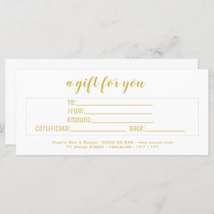 Personalised Elegant White & Gold Script Business