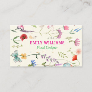 Personalised Elegant Wildflower Floral Business Card