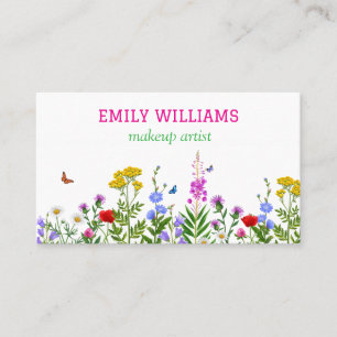 Personalised Elegant Wildflower Floral  Business Card