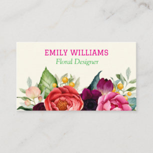 Personalised Elegant Wildflower Floral  Business Card