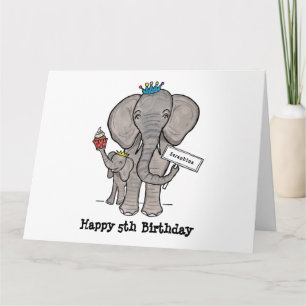 Personalised Elephant and Baby Card