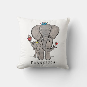 Personalised Elephant and Baby Cushion