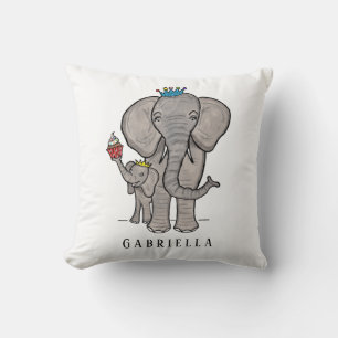 Personalised Elephant and Baby Cushion