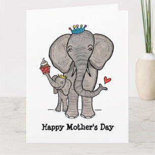 Personalised Elephant and Baby Mother's Day Card