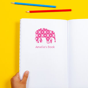 Personalised Elephant  Bookplate Self-inking Stamp