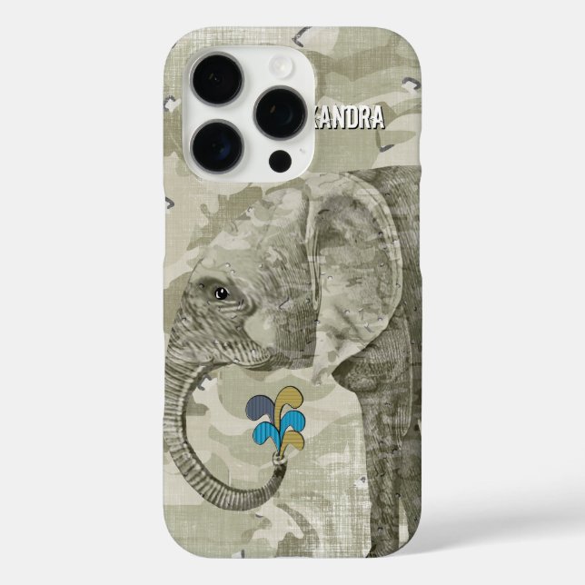 Personalised Elephant Camouflage Case-Mate iPhone Case (Back)