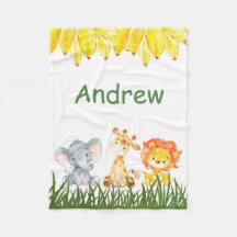 Personalised Elephant  Children's Fleece Blanket