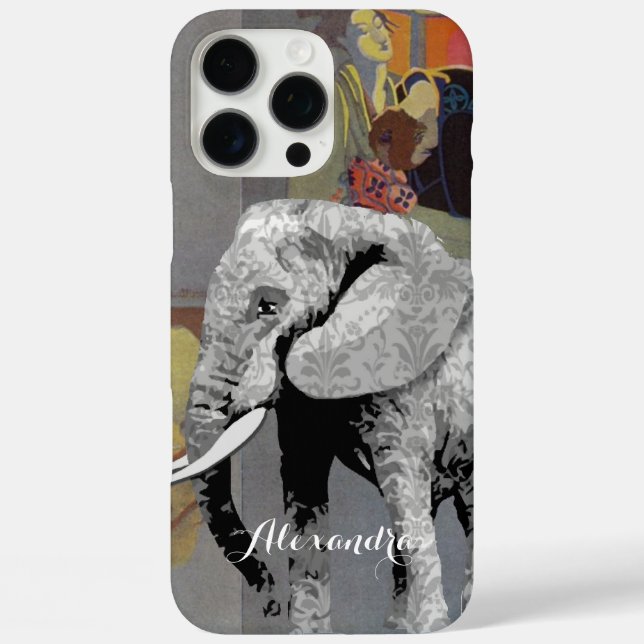 Personalised Elephant Damask Phone case (Back)