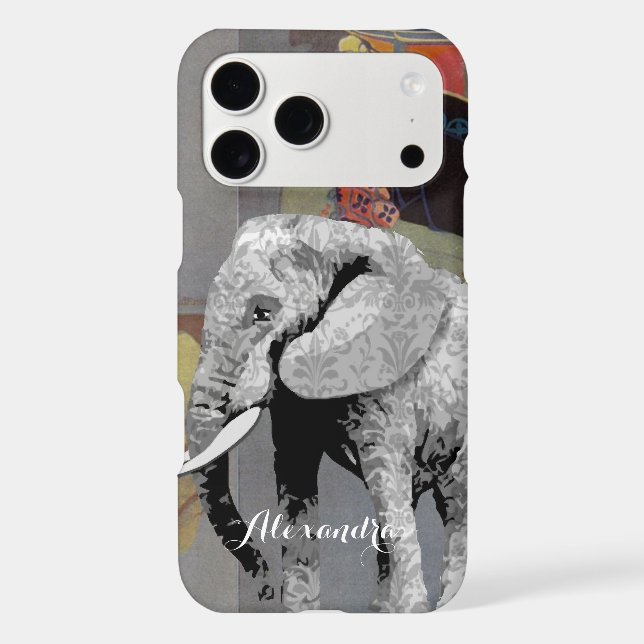 Personalised Elephant Damask Phone case (Back)