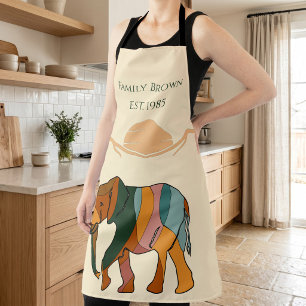 Personalised Elephant Family Kitchen Apron